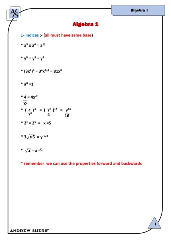 Math AS Edexcel Notes