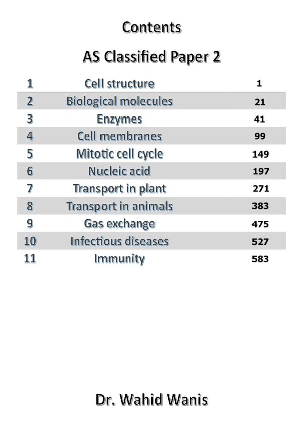 Biology AS Cambridge Classified Paper (2)