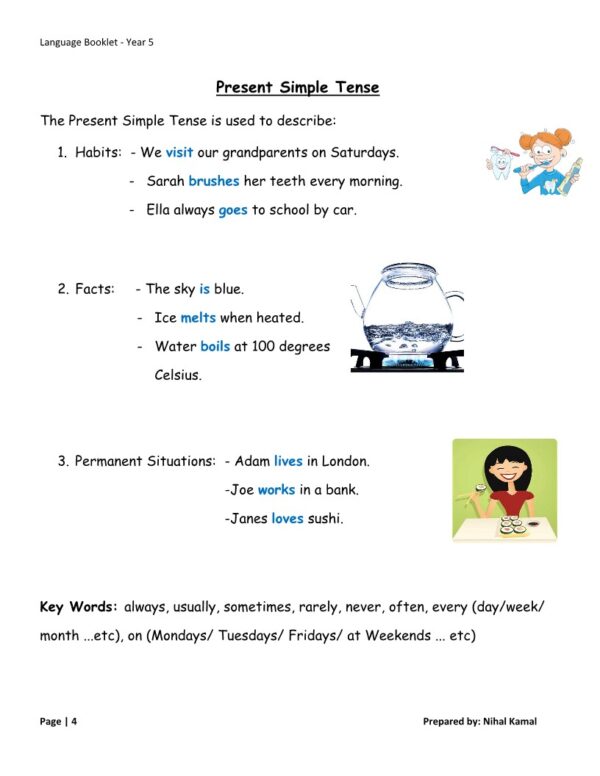 English Year 5 Cambridge - Language Booklet