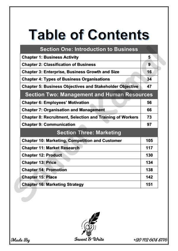 Business Studies Cambridge OL Classified