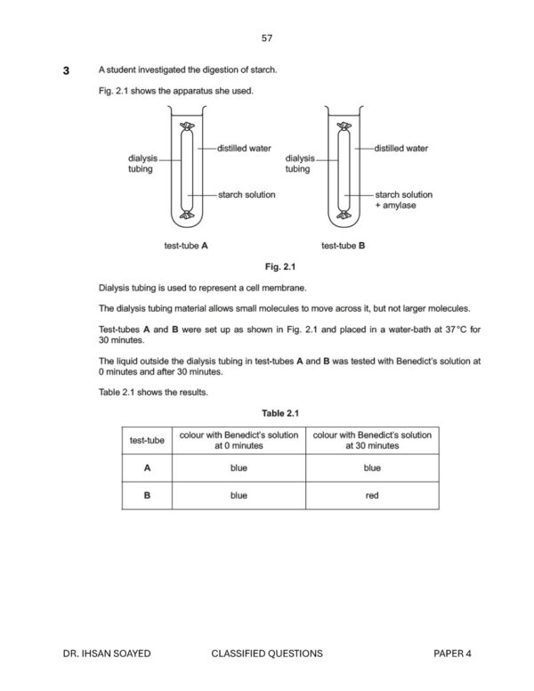 Biology Cambridge OL Classified P4 With MS